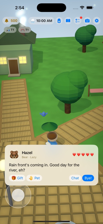 Chatting with an animal neighbour